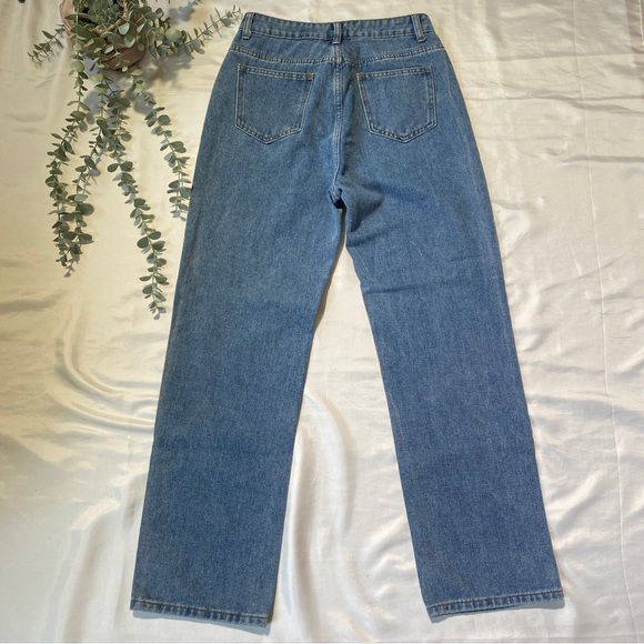 Dazy Medium Wash Blue Jeans Straight Leg High Rise Size Medium - Picture 6 of 8